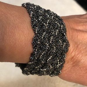 Talbots woven Black and silver metal bracelet
